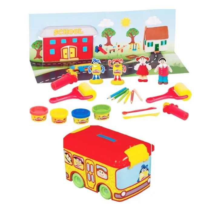 Dede Play-Doh School Bus play dough set, bus-shaped case