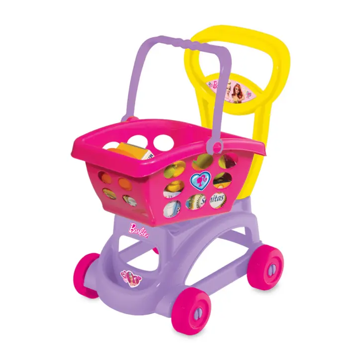 Supermarket trolley on wheels