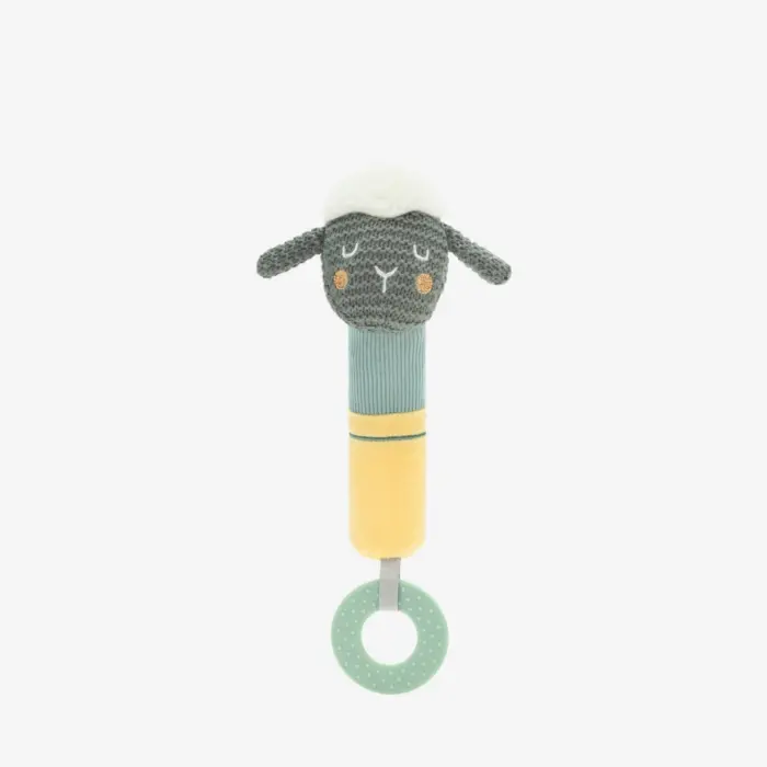 Kikka Boo Lodër e butë me fishkëllyese dhe kafshuese dhëmbësh Sleepy Sheep, 21,5 cm
