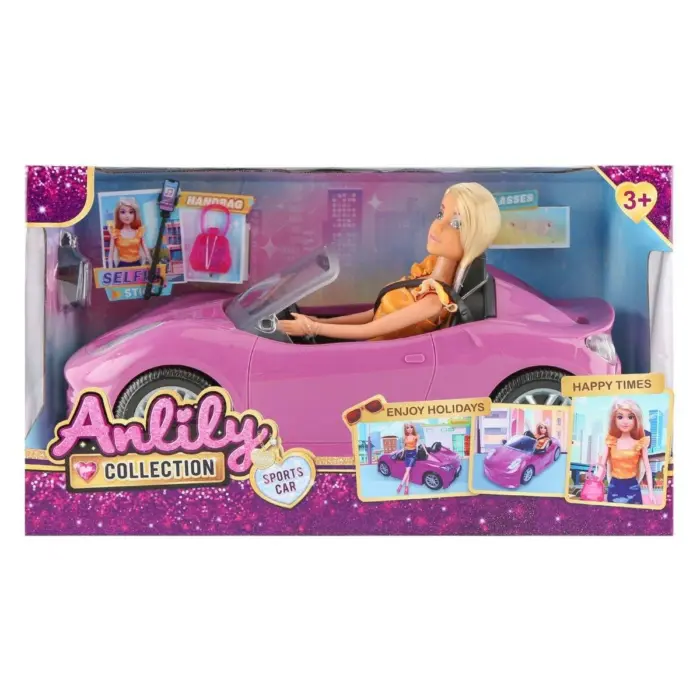 Masen Toys Кукла Anlily со спортски автомобил кабриолет и додатоци – слика 2