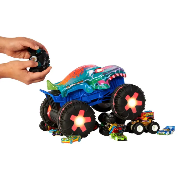 Hot Wheels Kamion monster me telekomandë Mega-Wrex Alive 1:15, drita dhe tinguj – foto 4