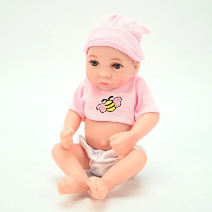 Кукла бебе Little Baby со розова капа и маица, 29 cm