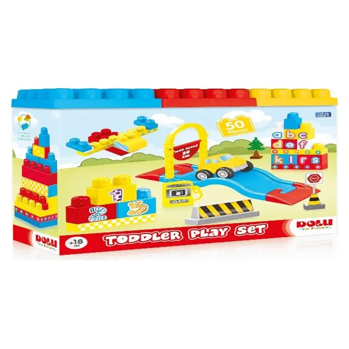 Dolu Set kubikësh për fëmijë Full Road and Block 50 copë 502