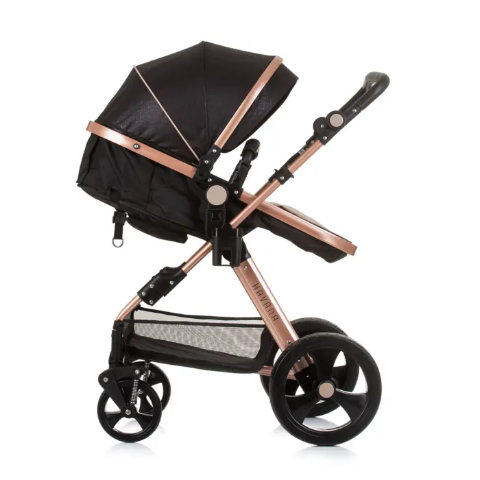 Baby Stroller Havana- Obsidian/Gold