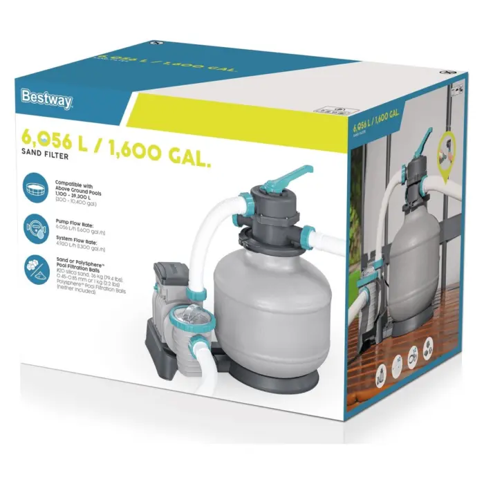 Bestway Flowclear песочна филтер пумпа за базен, 6056 L/h