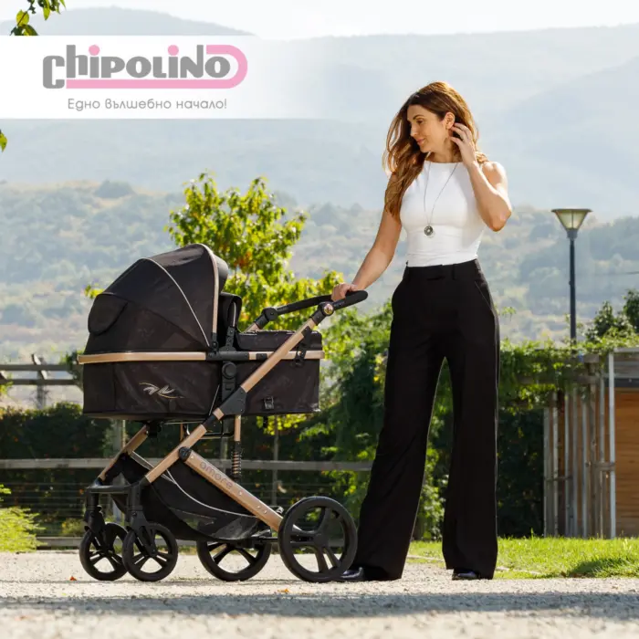 Karrocë për bebe Amore- Obsidian/Gold