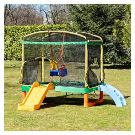 Trampolinë Chipolino Playground 200 cm me rrëshqitëse, lëkundëse dhe shkallë