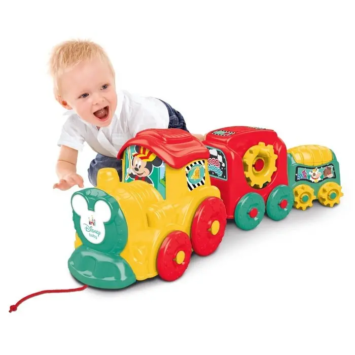 Clementoni Disney Baby Воз со активности Mickey Activity Train, 2 вагони – слика 5