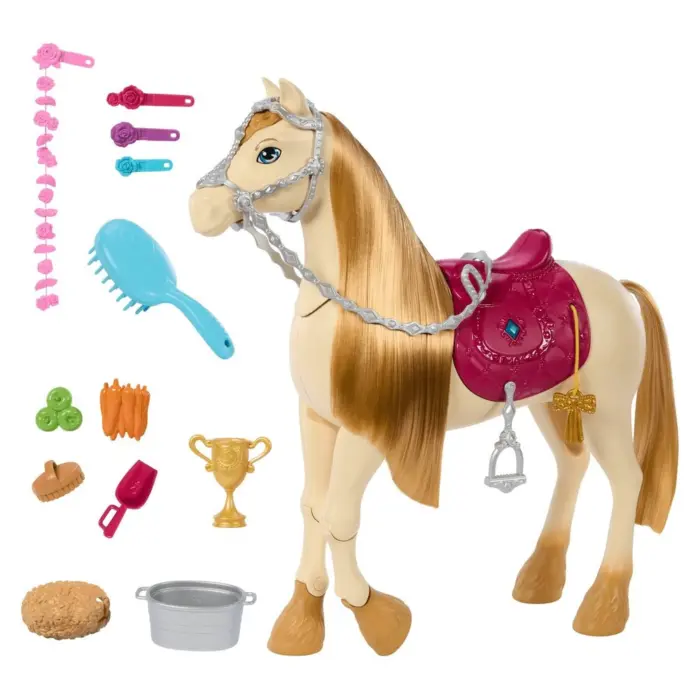 BARBIE Kalë interaktiv Tornado The Great Horse Chase, me mbi 20 tinguj dhe aksesorë, HXJ42