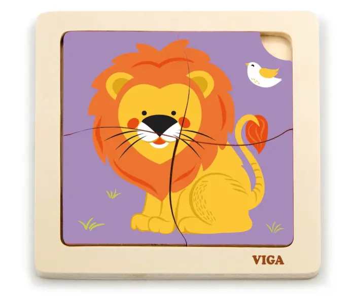 Viga Дрвена сложувалка Handy Puzzle Лав, 4 дела
