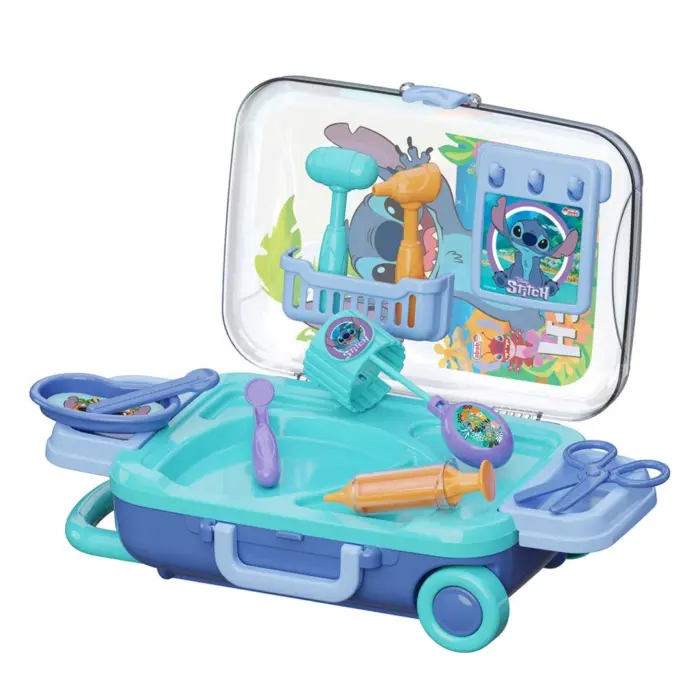 Dede Доктор сет Stitch во куфер на тркала со телескопска рачка