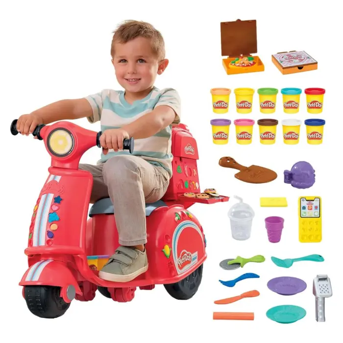 PLAY-DOH Скутер за достава на пица со пластелин, црвен, F8803