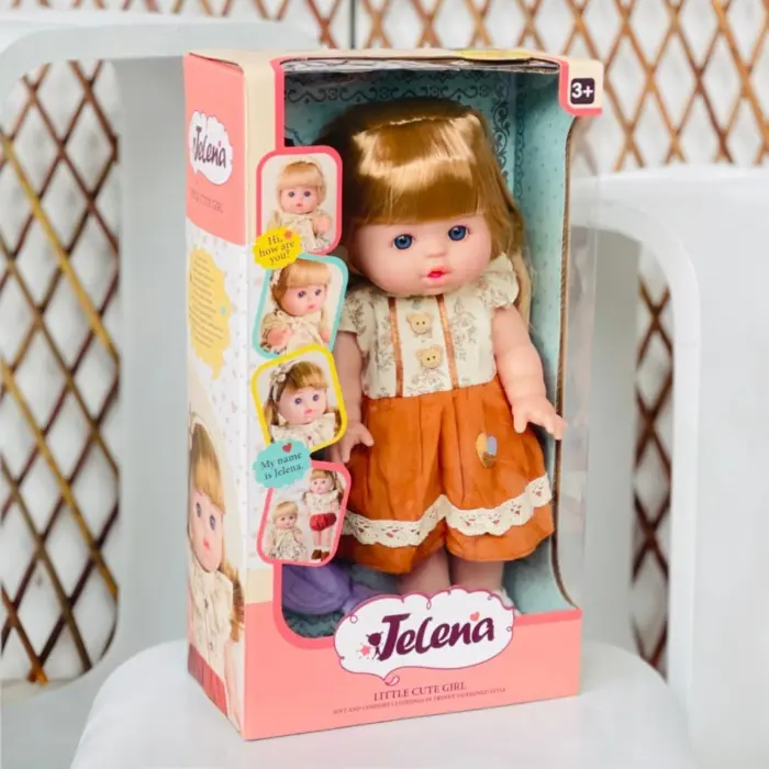 Kukull Jelena 30 cm me flokë bjonde, në kuti, modele të ndryshme – foto 2