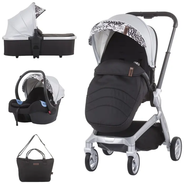 Chipolino Бебешка количка Emotion 3 во 1 со автоседиште, Silver (сребрена)