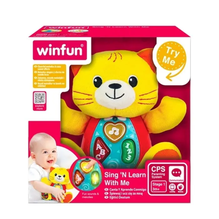 Winfun Музичко плишано маче Kelsey Sing 'N Learn With Me, жолто – слика 2