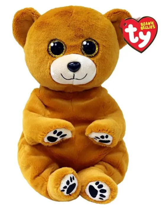 Ty Beanie Bellies Duncan brown plush teddy bear, 24 cm