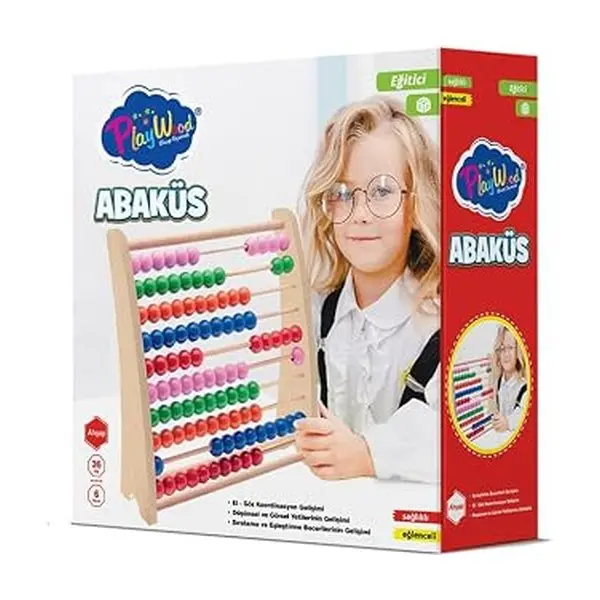 PlayWood Wooden abacus with board