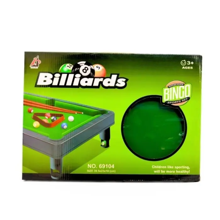 Kids' mini billiard table with 16 balls and 2 cues, 39 cm – image 3