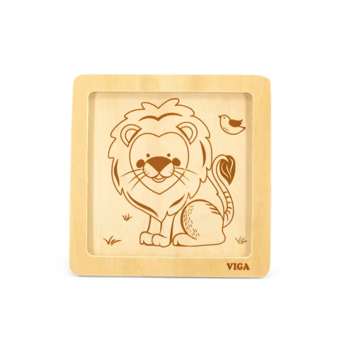 Viga Дрвена сложувалка Handy Puzzle Лав, 4 дела – слика 3
