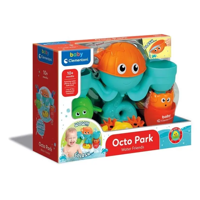 Clementoni Baby Играчка за капење Octo Park Water Friends со вендузи – слика 3