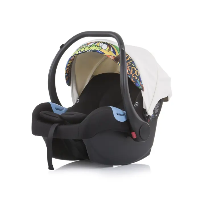 Chipolino Emotion 3-in-1 baby stroller with car seat, white/graffiti