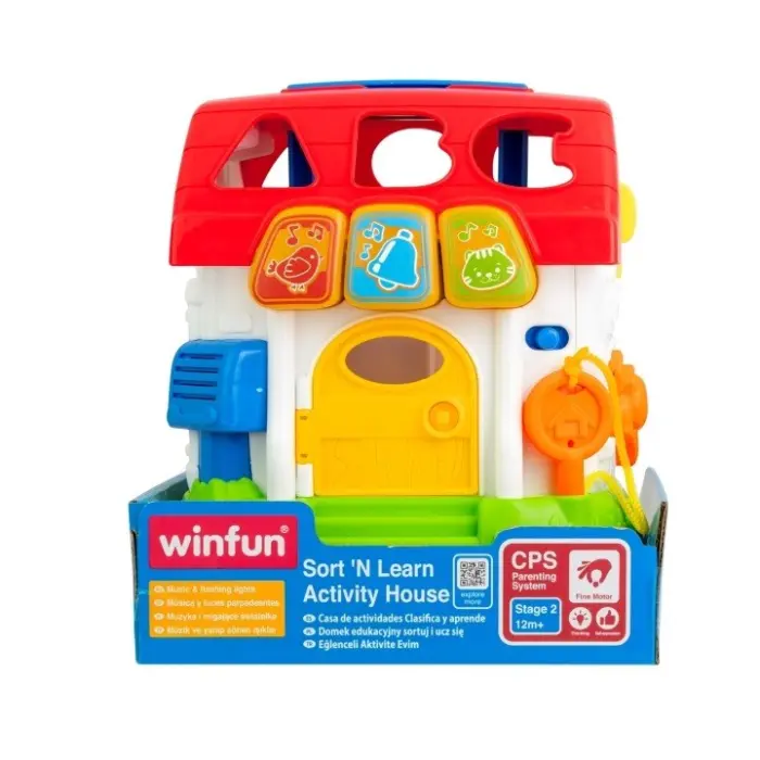 Winfun Интерактивна куќичка сортер Sort 'N Learn Activity House, 6 блокчиња – слика 2