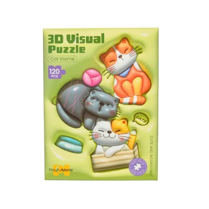 PlayfulMario сложувалка 3D Visual Puzzle мачиња, 120 делови – слика 2