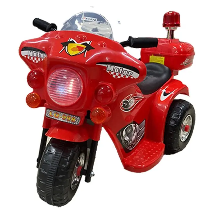 Rapid Motor për fëmijë me bateri me tri rrota, policie, i kuq
