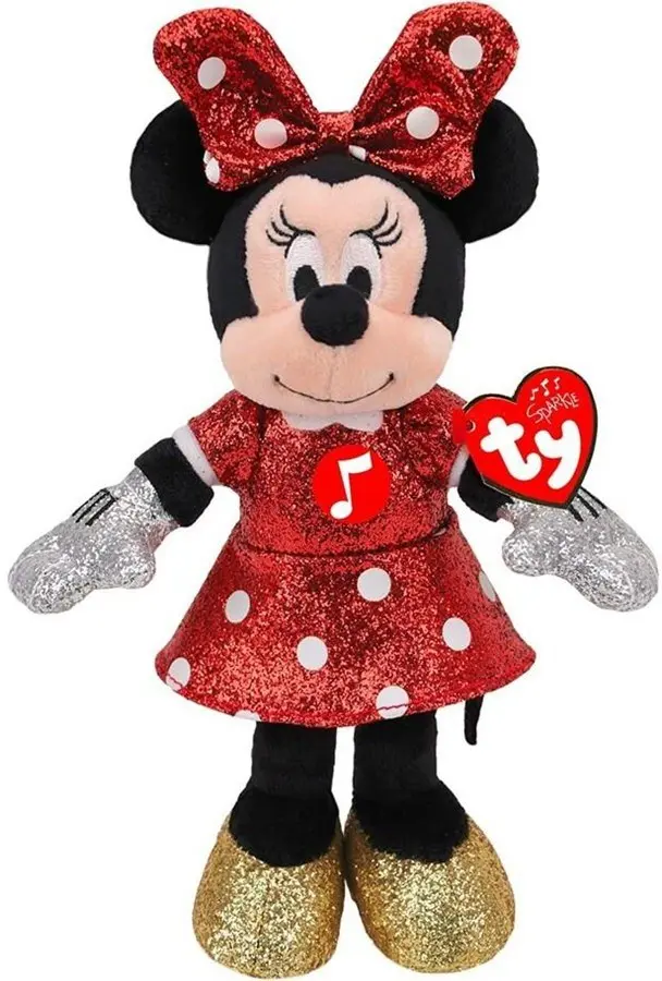 Ty Disney плишана Мини Маус со звук и сјаен фустан, 20 cm