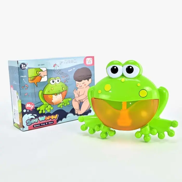 Машина за меурчиња Жаба Sea World со звуци, играчка за капење
