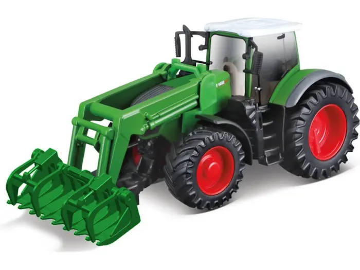 Bburago Farm метален трактор со преден утоварувач 10 cm, асортиман – слика 2