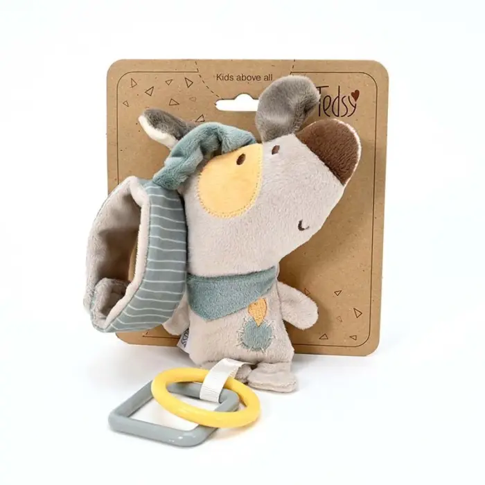 Amek Бебешка мека играчка кученце со алки од линијата Tedsy, 24 cm