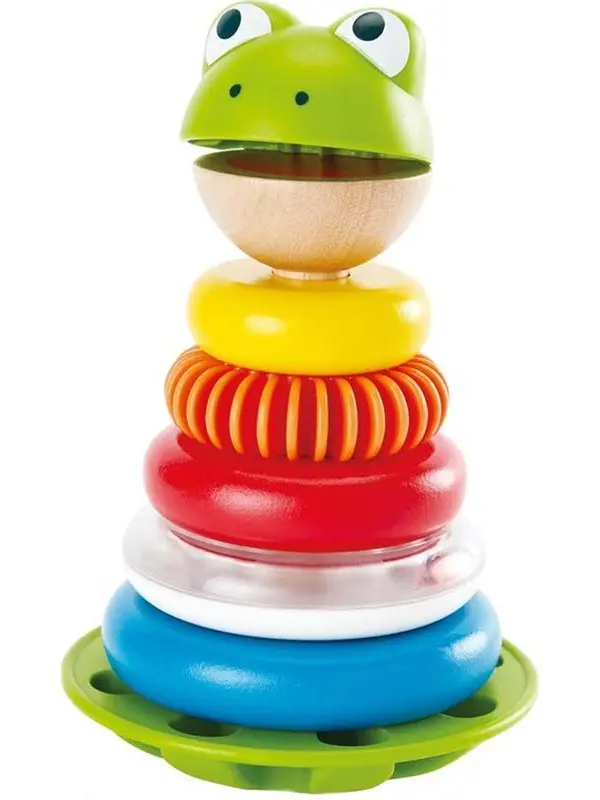 Hape Mr. Frog ring stacking toy, 5 colorful rings