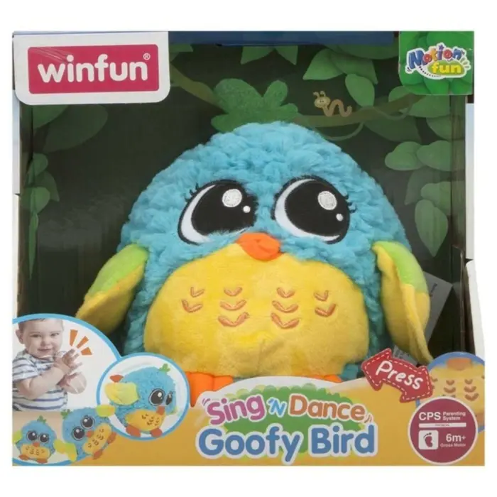 WinFun Музичка птица Sing ‘n Dance Goofy Bird што реагира на звук