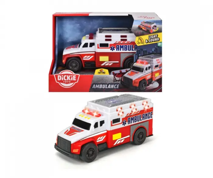 Dickie Toys Брза помош City Ambulance со светло и звук, 15 cm – слика 4