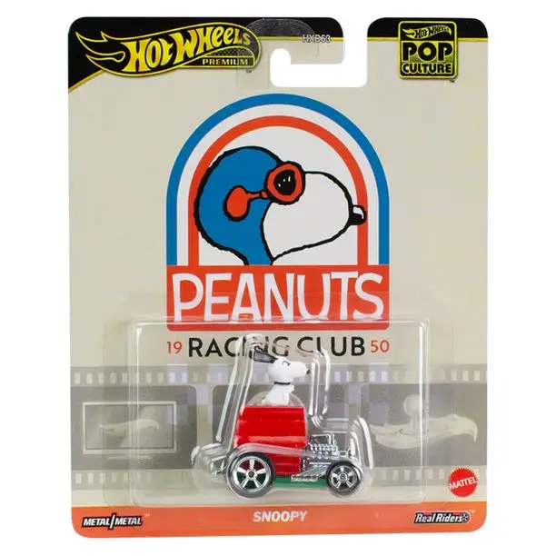 Hot Wheels Silver car Snoopy, 1:24