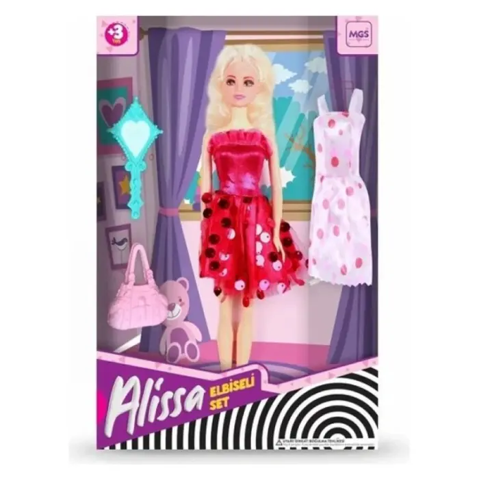 MGS Alissa fashion doll with dresses and accessories, 3893