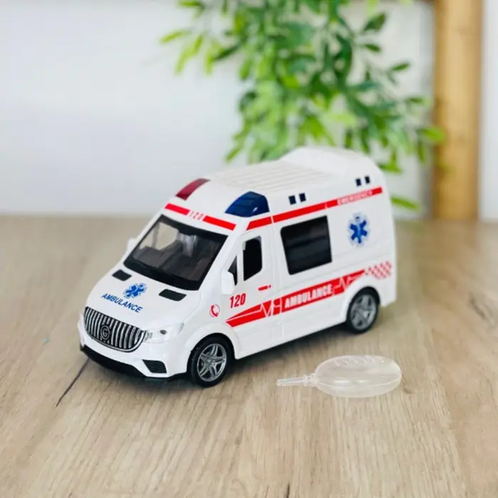 Интервентно комбе брза помош или полиција со светла, звук и чад, 17 cm