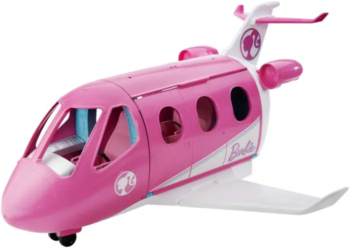 Barbie Авион за кукли Dreamplane, со кученце и количка за храна
