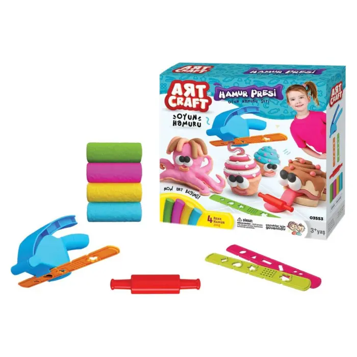 ART CRAFT Set plastelinë me presë dore, 4 kavanoza, 200 g, 03553