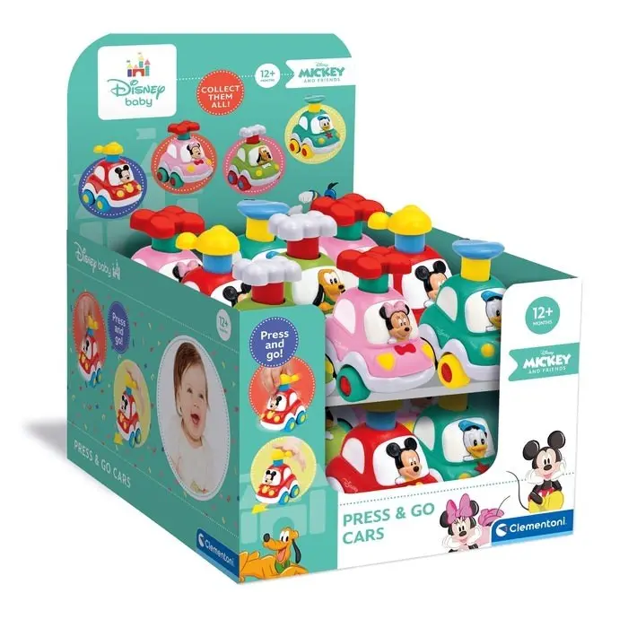 Clementoni Disney Baby Автомобилче Press & Go, асортиман ликови – слика 4