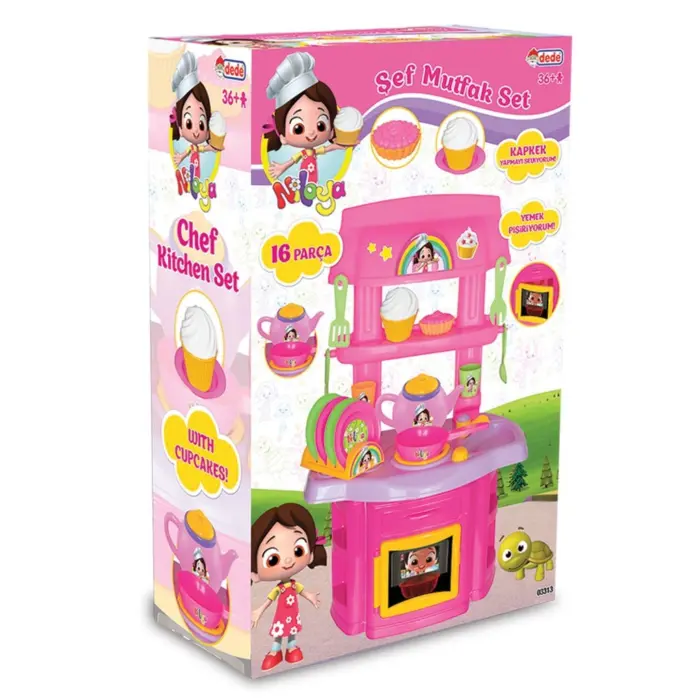 Dede Детска кујна Niloya Chef Kitchen со садови, 16 делови – слика 2