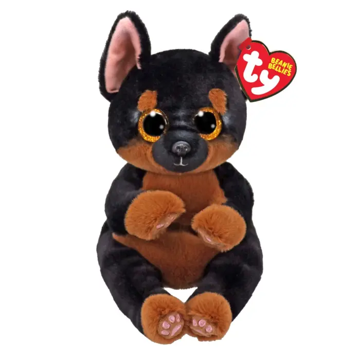 Ty Beanie Bellies плишано кученце Fritz, црно-кафеаво, 15 cm