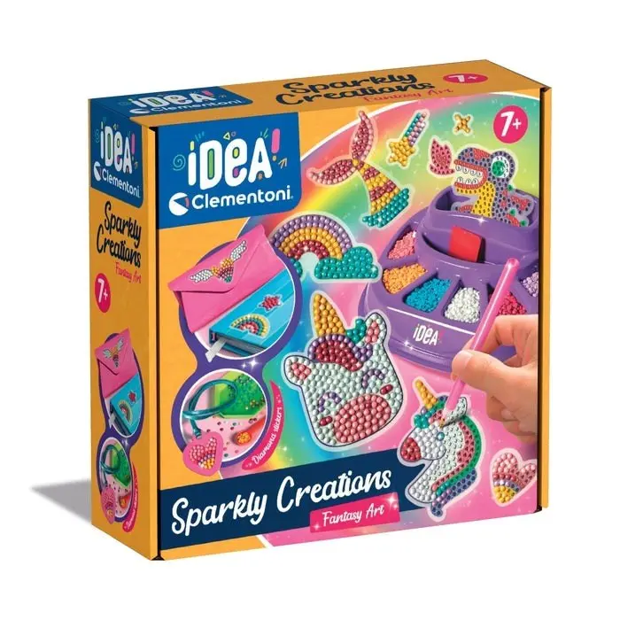 Clementoni Сет со камчиња за лепење Idea Sparkly Creations Fantasy Art – слика 2