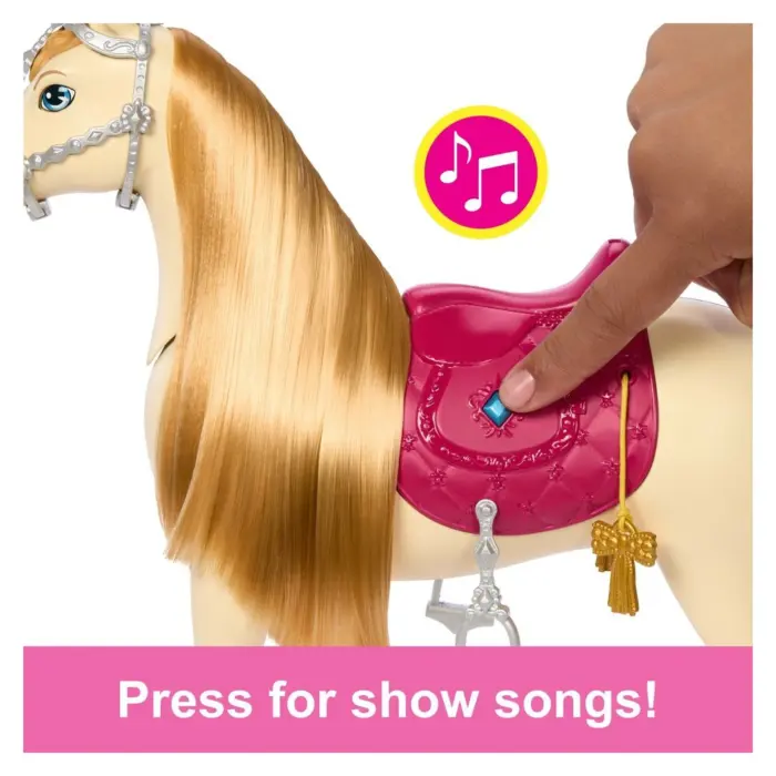 BARBIE Kalë interaktiv Tornado The Great Horse Chase, me mbi 20 tinguj dhe aksesorë, HXJ42