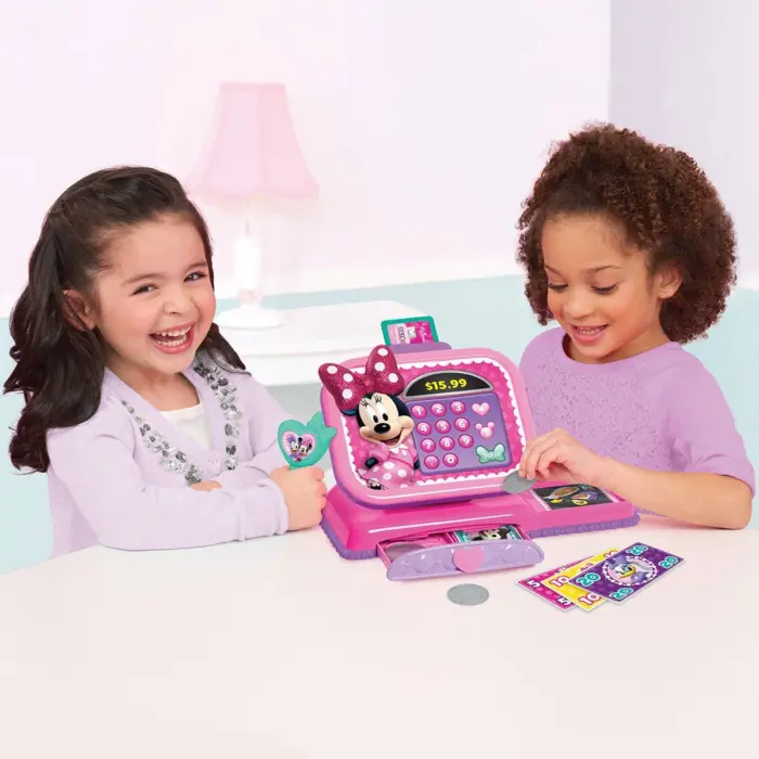 Just Play Детска каса Minnie Mouse Bowtique со скенер и звуци – слика 4