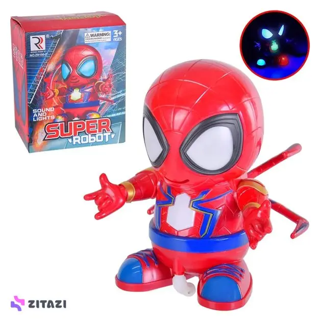Battery-Powered “Spider-Man” Figure Dancing figure with lights and music · Age 3+