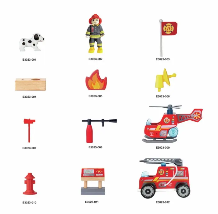 Hape Дрвена противпожарна станица City Fire Station, со светла и звуци – слика 3