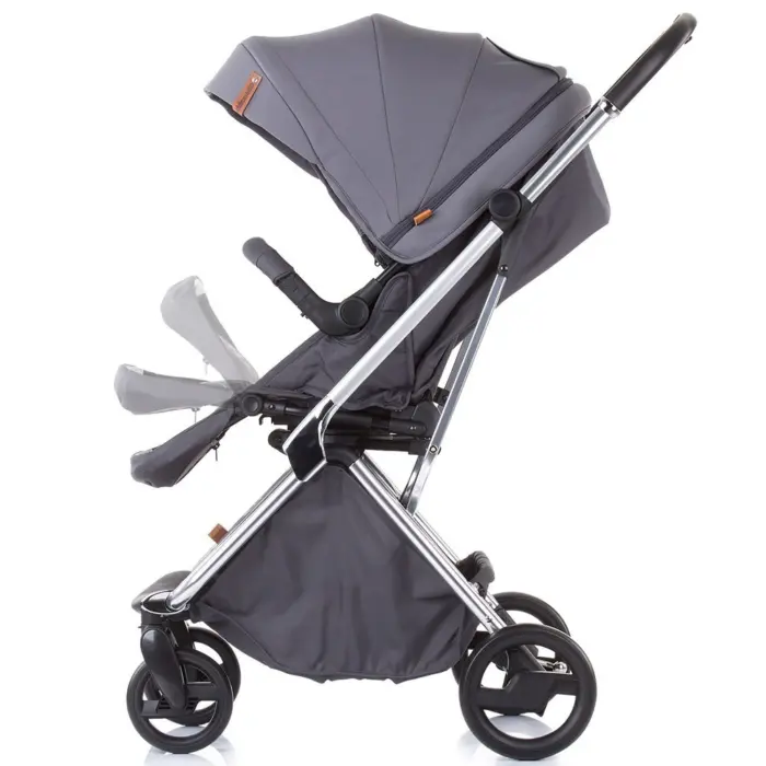 Chipolino Бебешка количка Pirouette 3 во 1 со ротирачко седиште 360°, Asphalt (темно сива) – слика 4