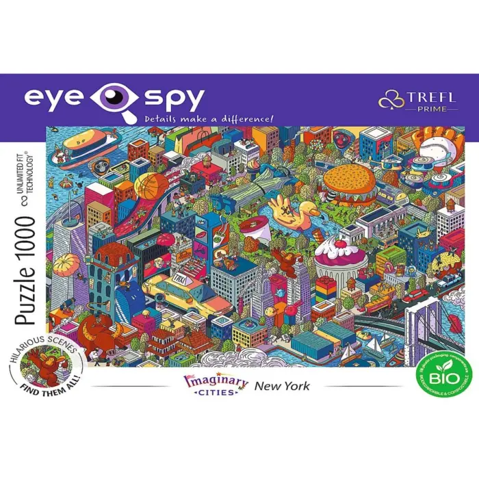 Trefl Prime Сложувалка Eye-Spy Imaginary Cities: Њујорк, 1000 парчиња – слика 2